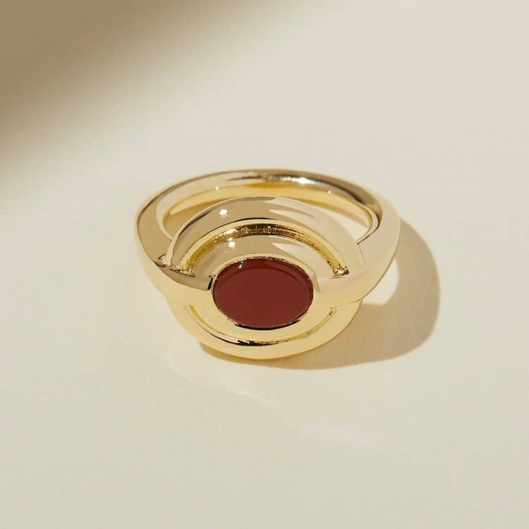 Mira Ring - Carnelian: Size 7