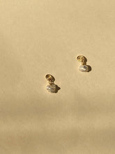 Load image into Gallery viewer, Inward Earrings- Pearl: Sterling Silver
