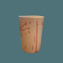 Load image into Gallery viewer, Porcelain Tumbler - Cream, Pink Splatter
