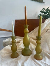 Cargar imagen en el visor de la galería, Yellow Glass Candlestick Holders
