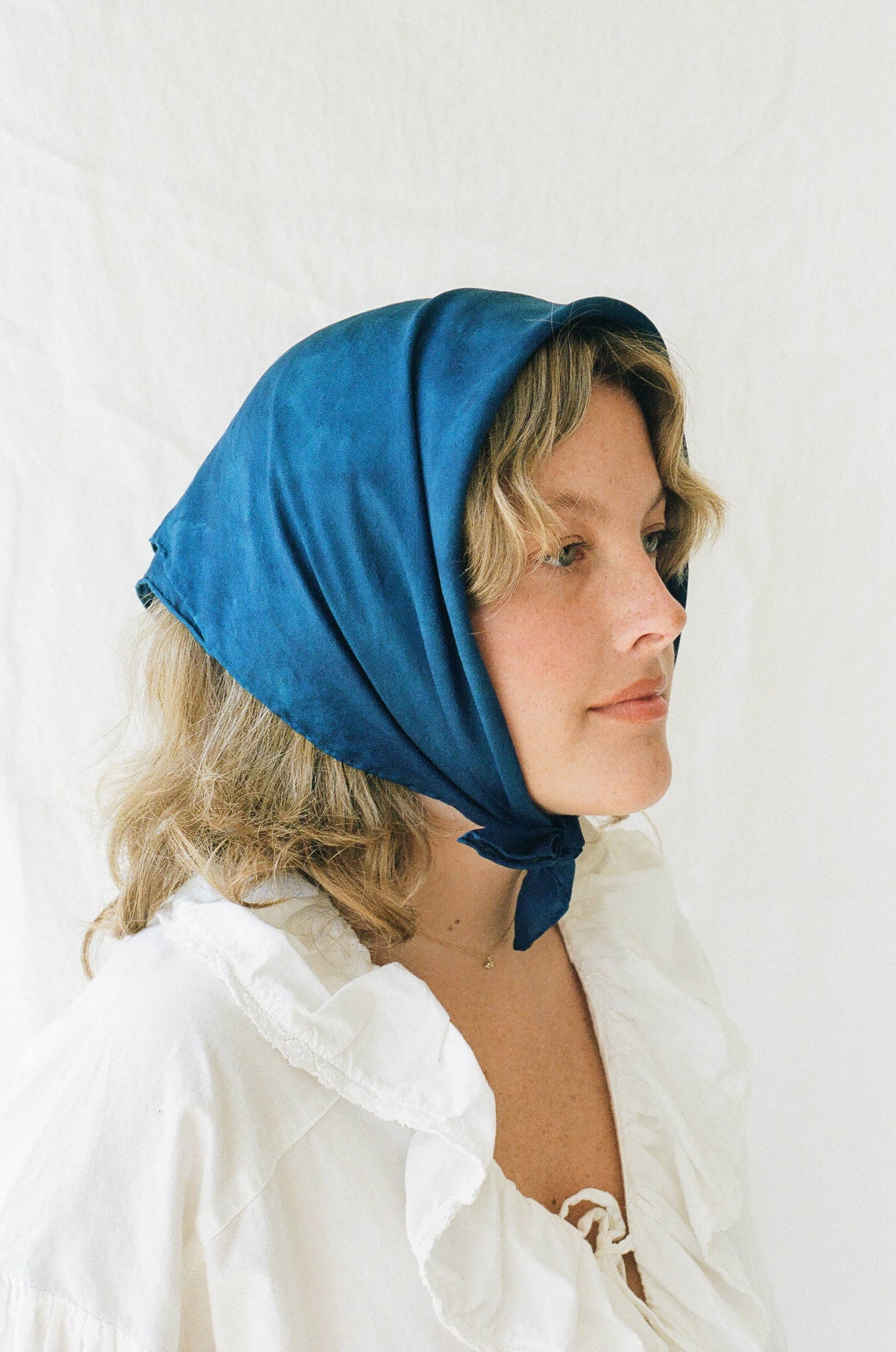 Indigo Blue Silk Plant Dyed Bandana  | Handmade | Eco