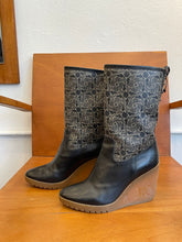 Load image into Gallery viewer, Celine Monogram Boots with Wedge
