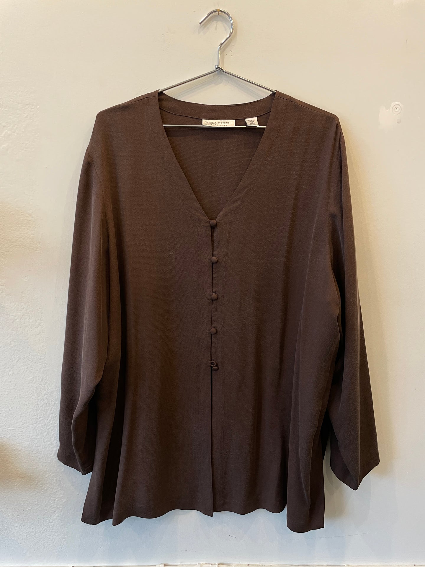 Brown Silk Shirt | 1X
