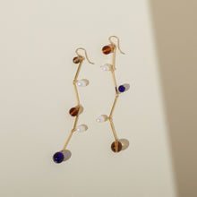 Load image into Gallery viewer, Fête Earrings - 4&quot; Blue
