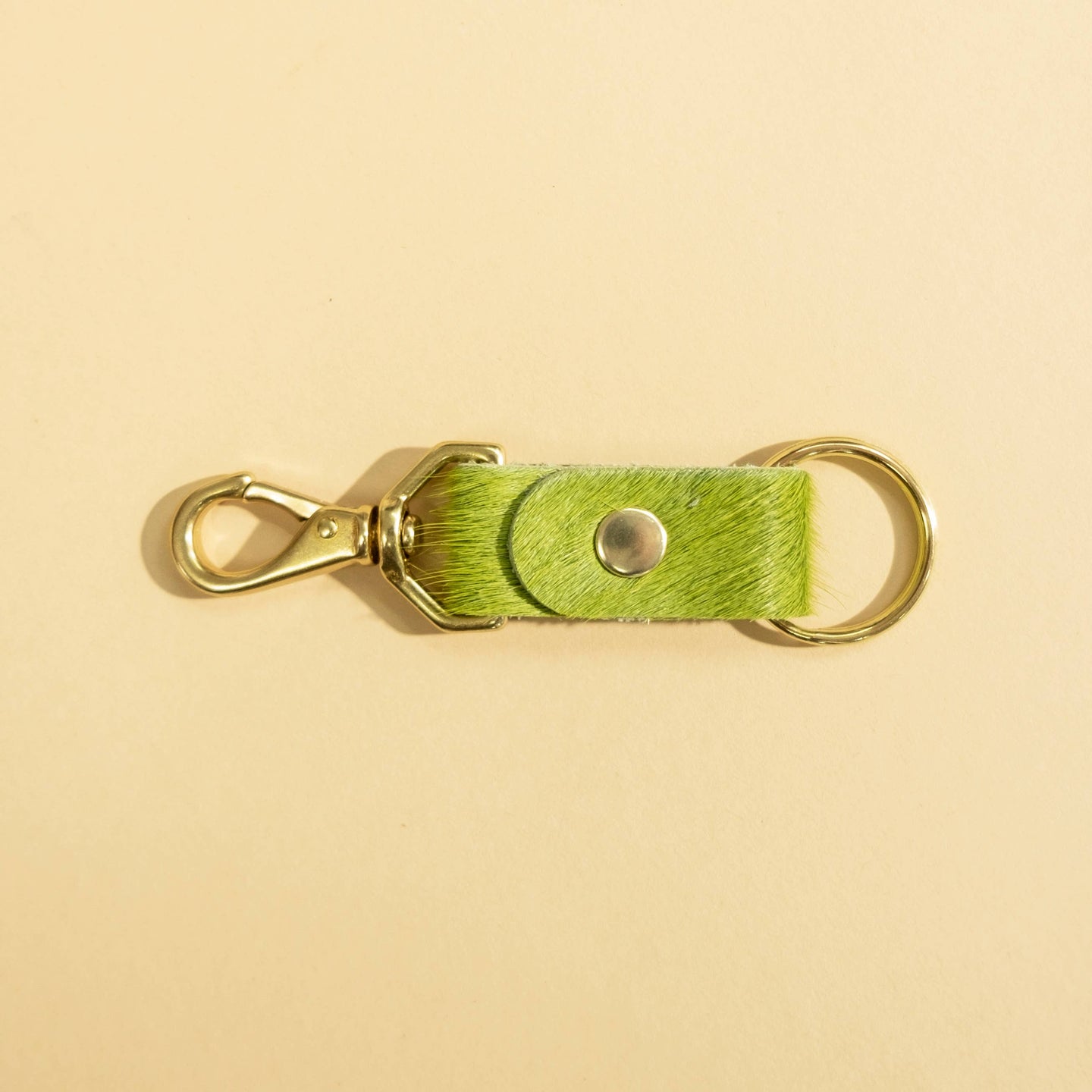 Keychain - Lime Hair on Hide