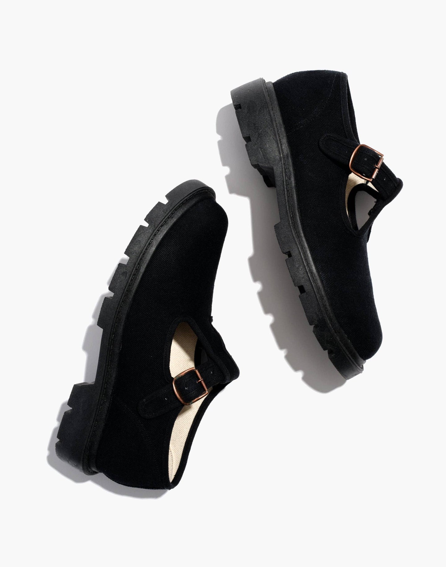 Lug Sole Mary Jane in Black