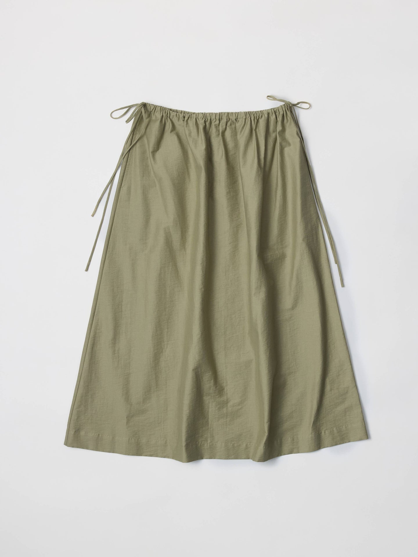 Textured Midi Skirt with Side Ties in Olive