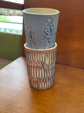 Load image into Gallery viewer, Porcelain Tumbler - Light Blue, Botanical
