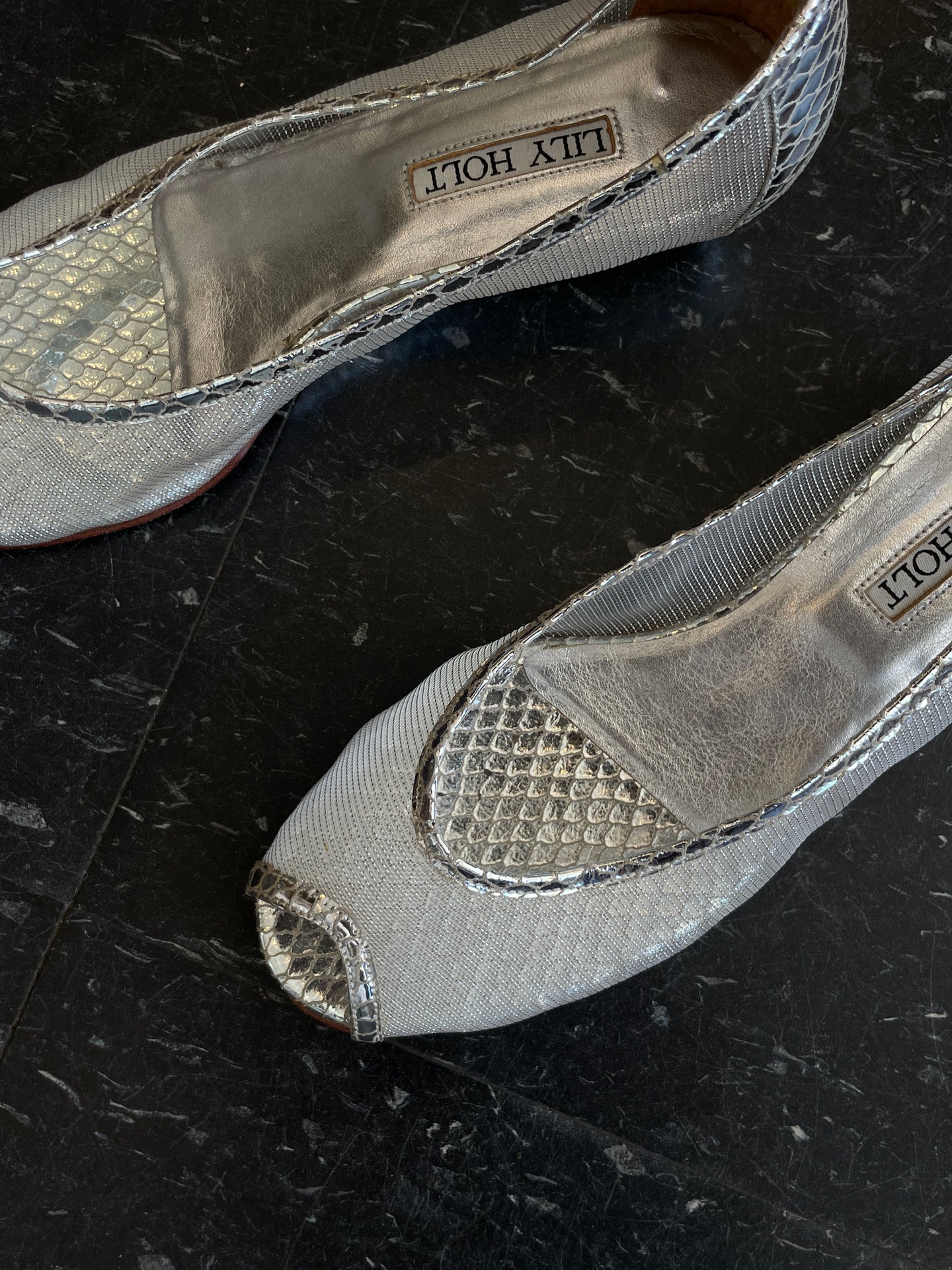 silver mesh wedges | 7