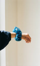 Load image into Gallery viewer, Indigo Silk Organza Plant Dyed Scrunchie | Handmade
