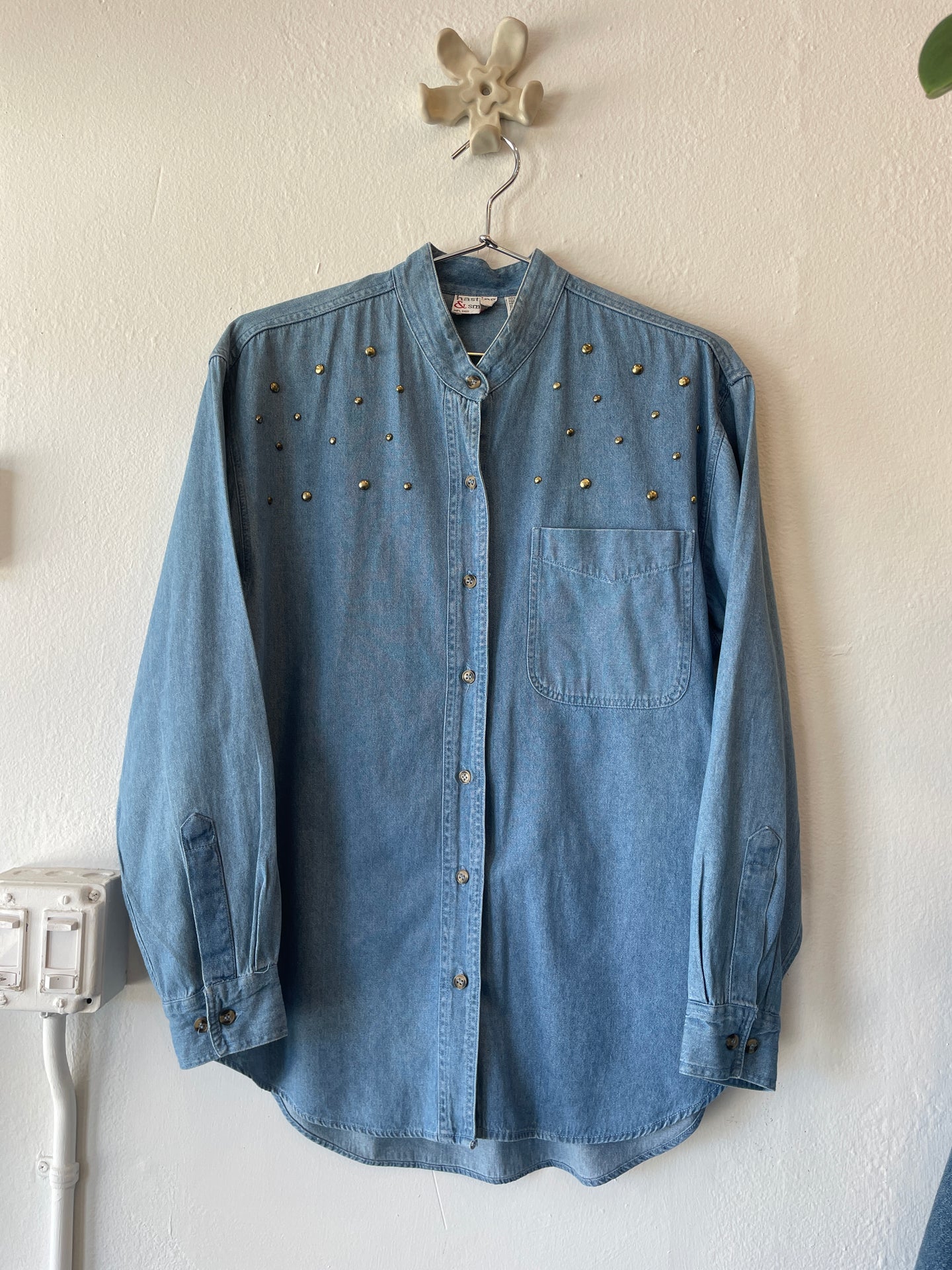 Denim Shirt with Brass Studs