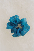 Load image into Gallery viewer, Indigo Silk Organza Plant Dyed Scrunchie | Handmade
