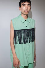 Load image into Gallery viewer, Ave Sleeveless Fringe Blouse in Mint
