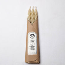 Load image into Gallery viewer, Sand Beeswax Taper Candles Set of 3: Spiral
