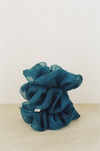 Load image into Gallery viewer, Indigo Silk Organza Plant Dyed Scrunchie | Handmade
