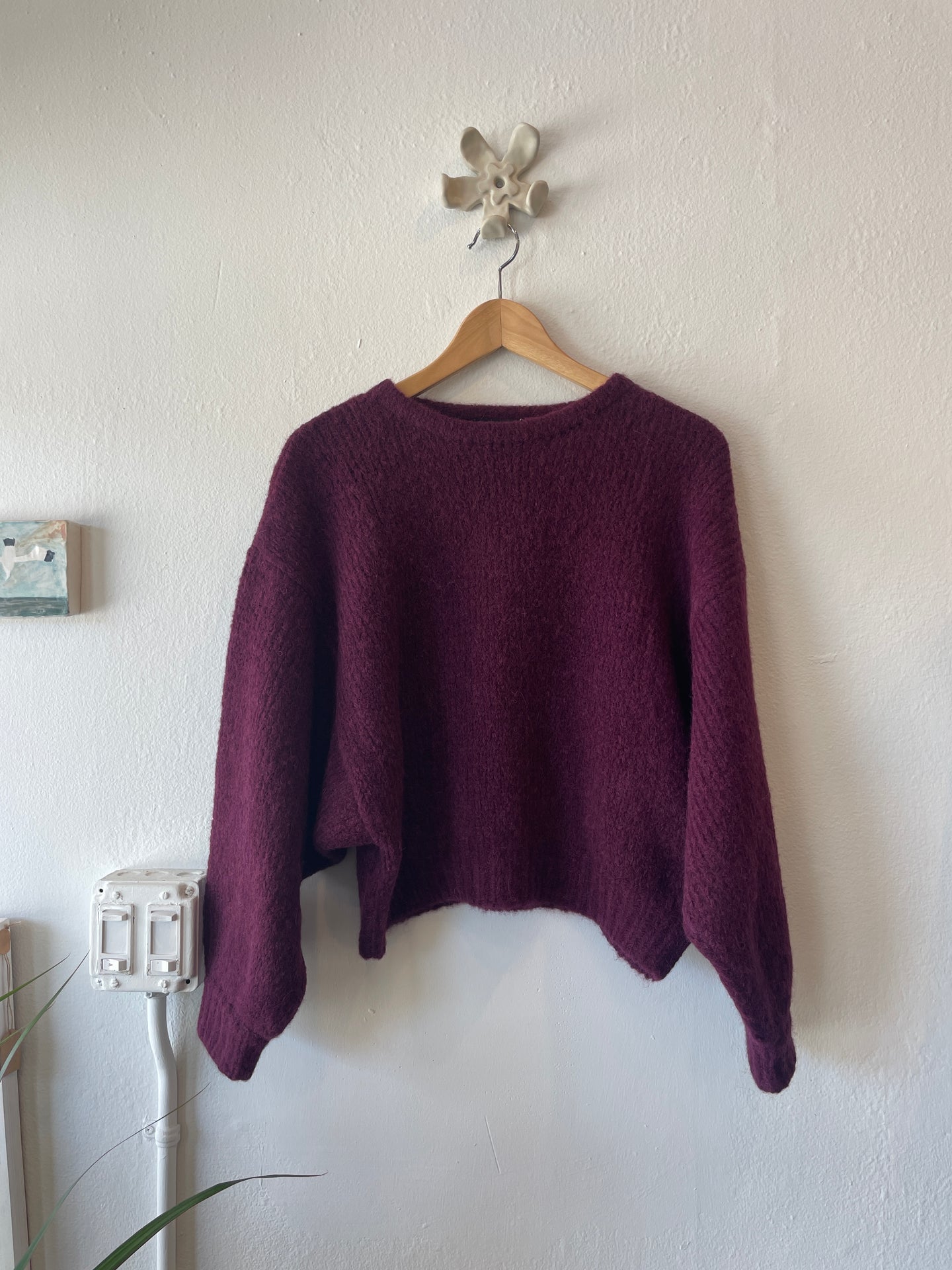 Balloon Sleeve Sweater in Deep Orchid