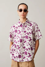 Load image into Gallery viewer, April Top in Plum Floral Linen
