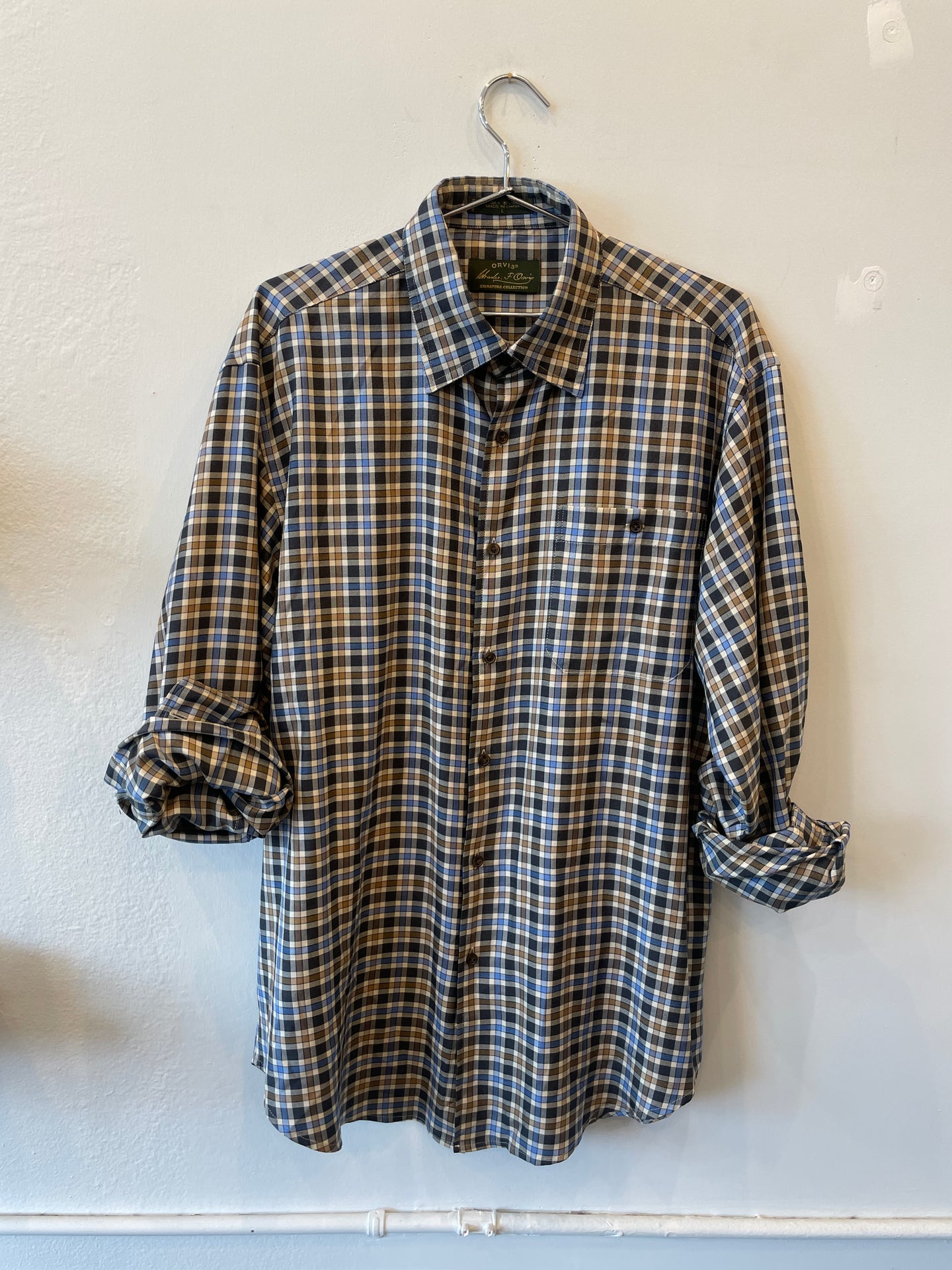 check button-down shirt | L