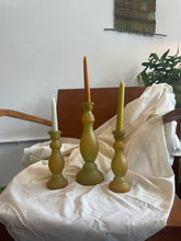 Cargar imagen en el visor de la galería, Yellow Glass Candlestick Holders
