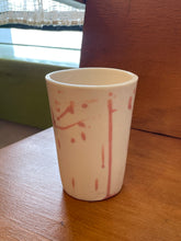 Load image into Gallery viewer, Porcelain Tumbler - Cream, Pink Splatter
