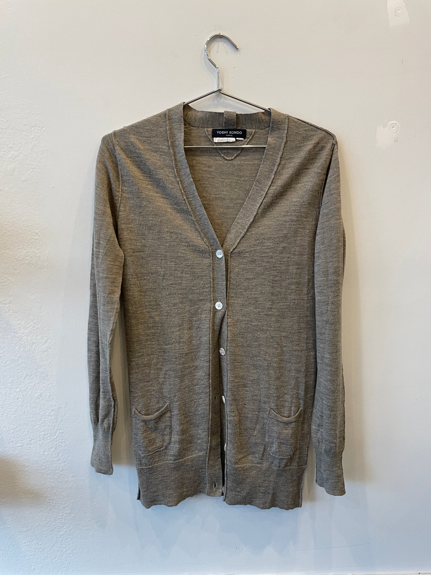 Long Heathered-Brown Cardigan | S