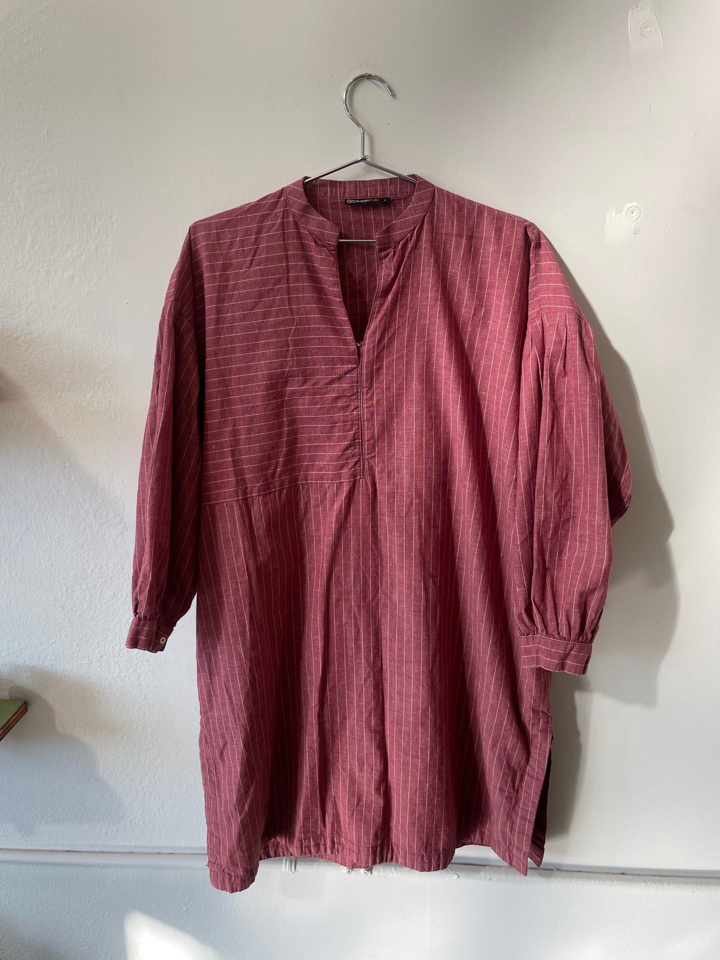 burgundy stripe tunic | L