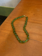 Load image into Gallery viewer, Stefanie Necklace in Olive with Turquoise cord
