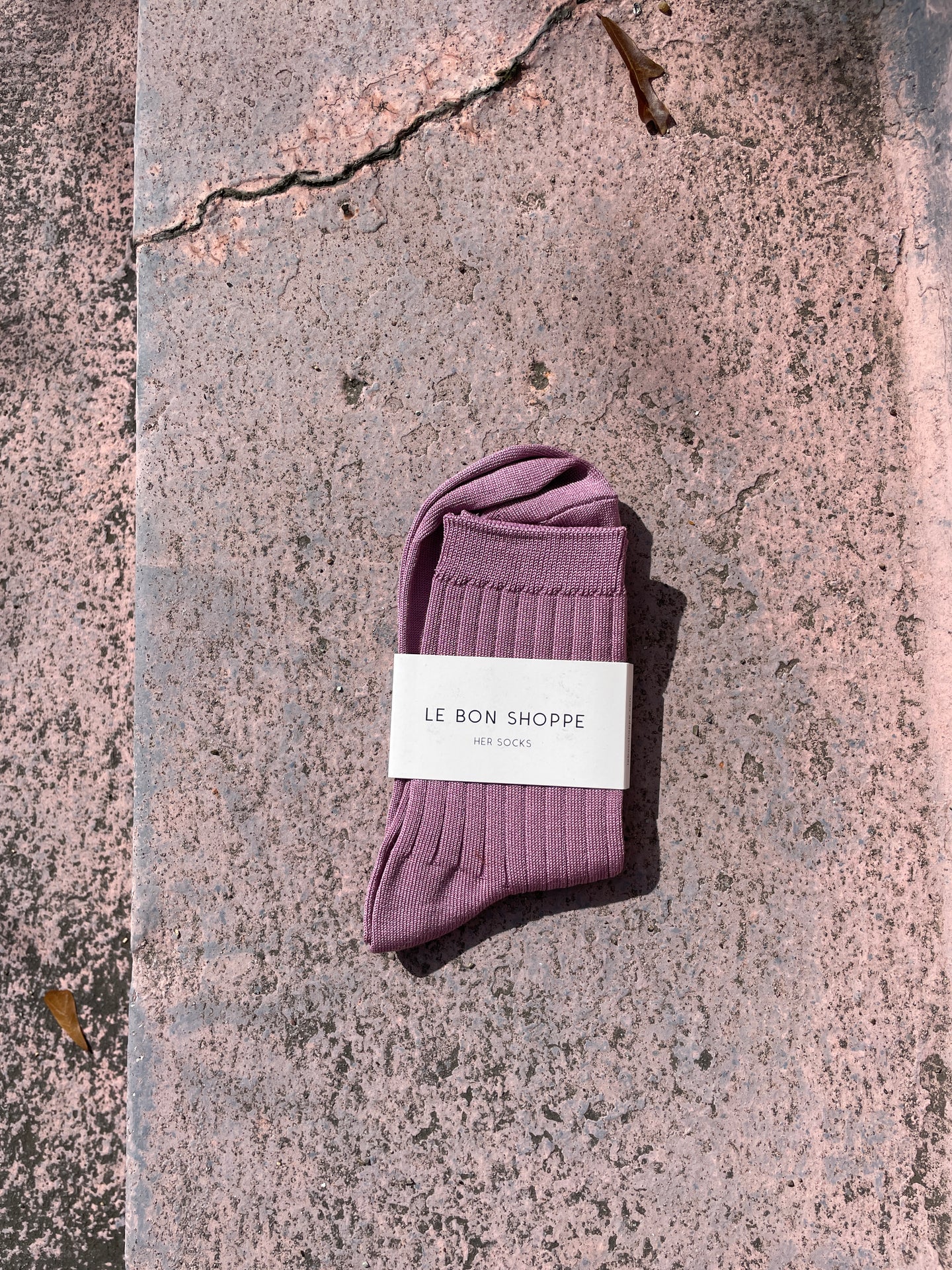 Her Socks - Mercerized Combed Cotton Rib: Orchid