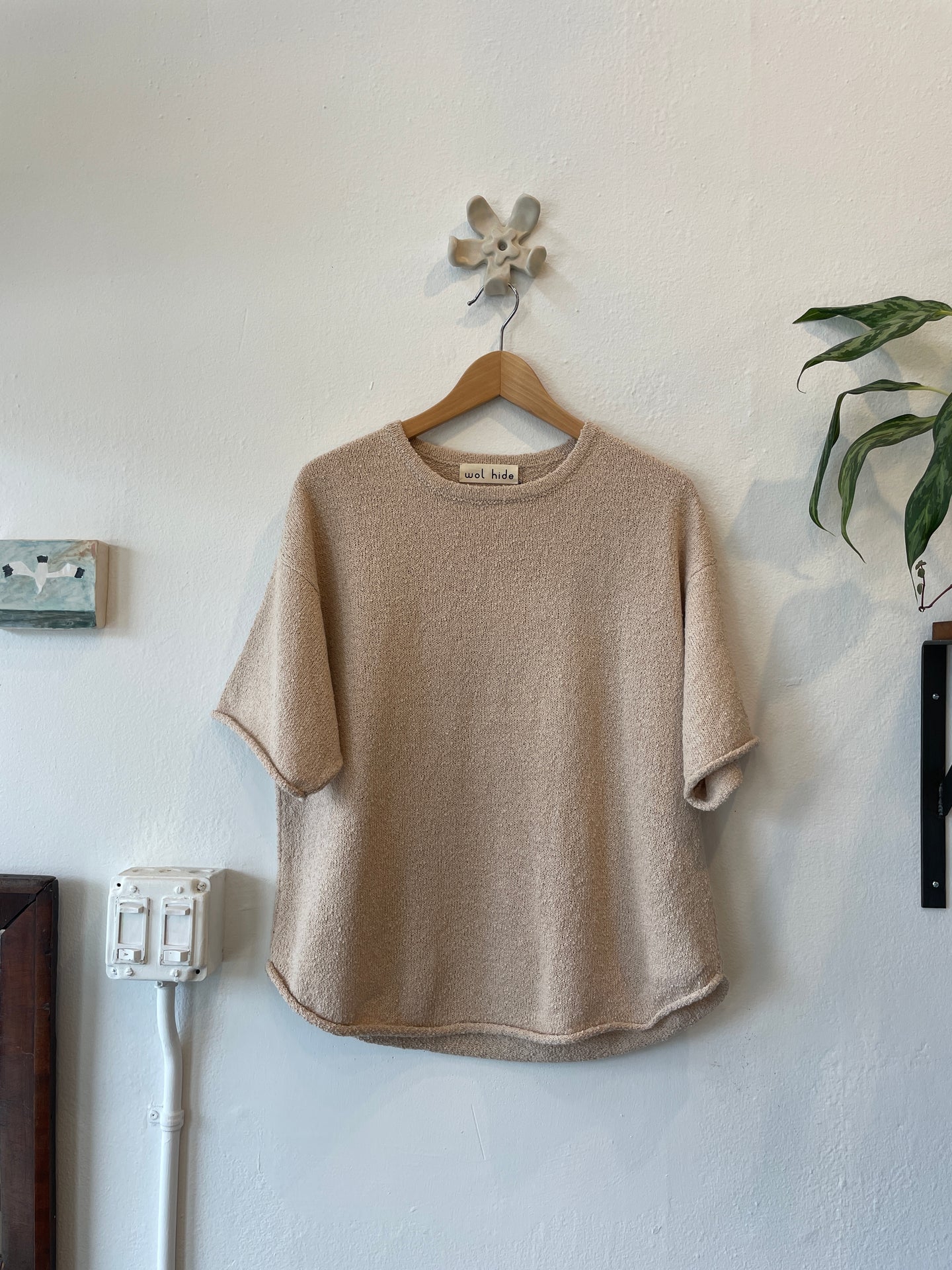 Boucle Tee in Almond