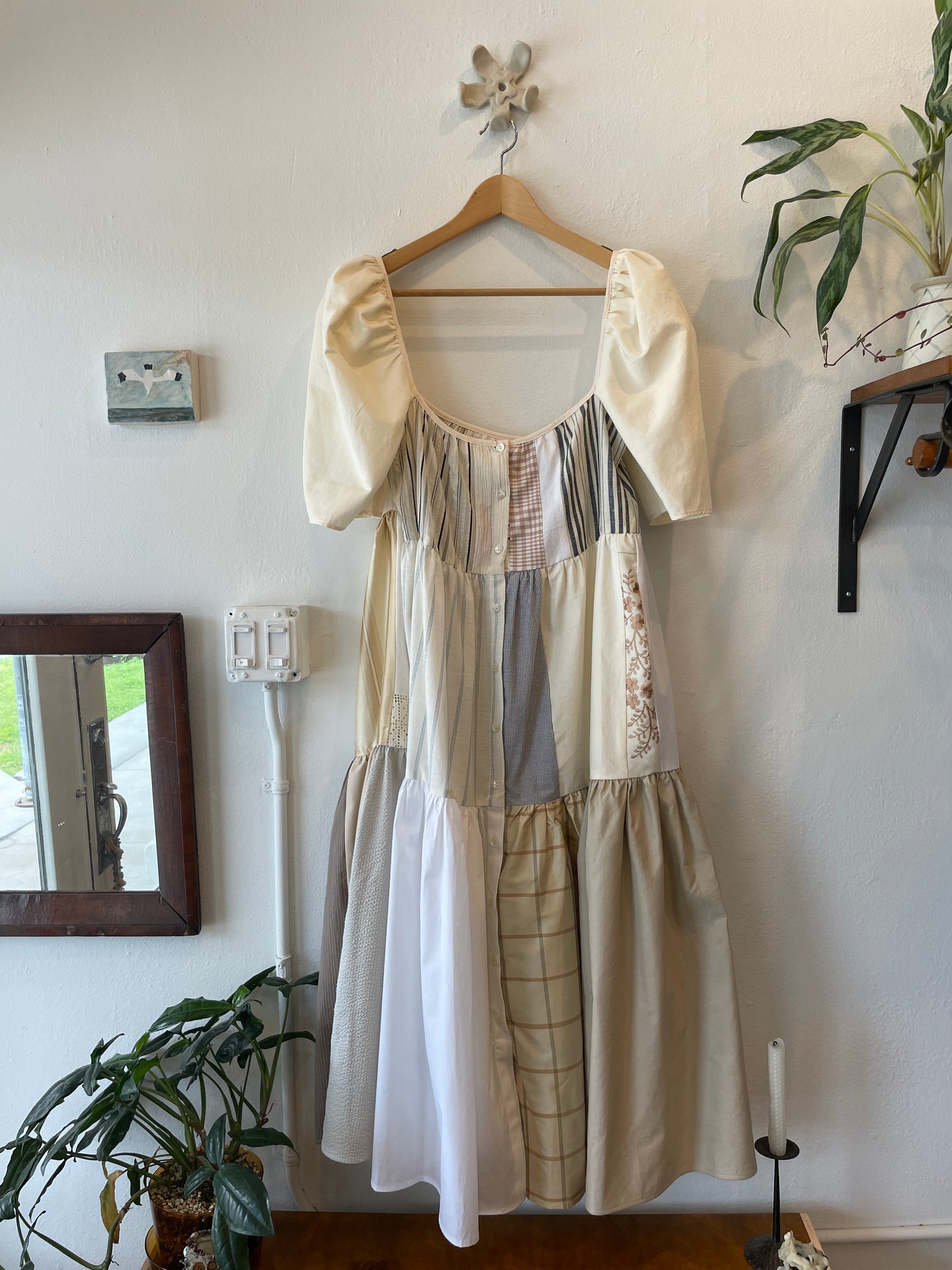 Amara Button-Down Dress in Senufo Creams