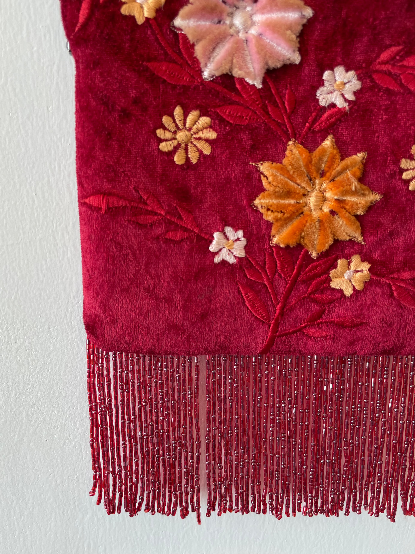 Velvet Bag with Beaded Fringe