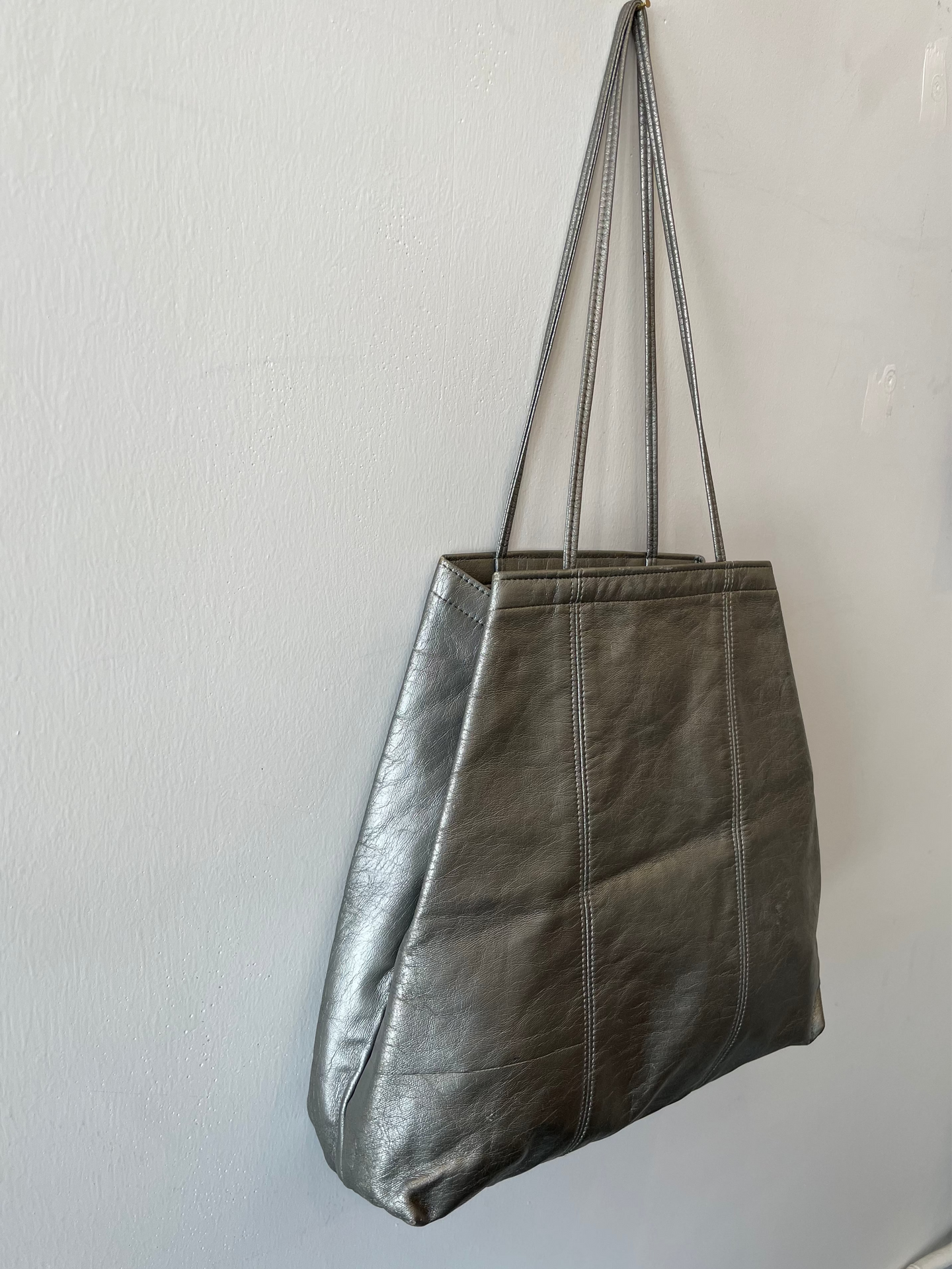 Metallic Trapezoidal Tote