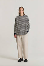 Load image into Gallery viewer, Oversized Striped Top with Side Slits
