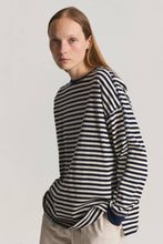 Load image into Gallery viewer, Oversized Striped Top with Side Slits
