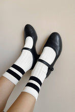 Load image into Gallery viewer, Her Socks - Varsity: Cream Black
