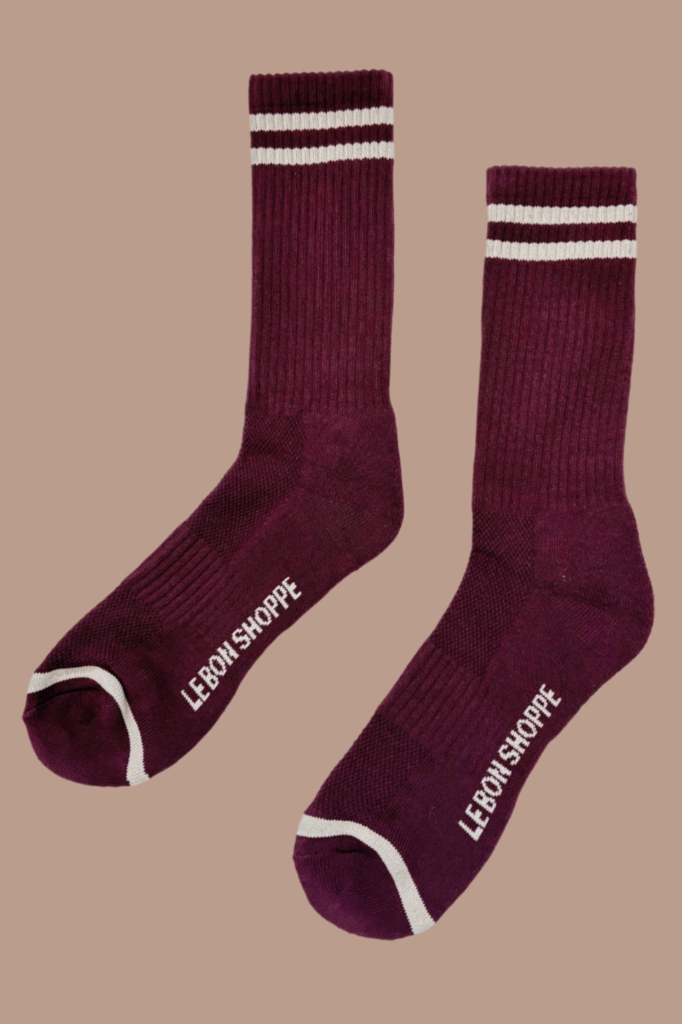 Extended Boyfriend Socks: Maroon