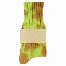 Cargar imagen en el visor de la galería, Women Tie Dye Socks - Rust / Lime: EU 36/41   UK 3.5/7   US 6/9.5
