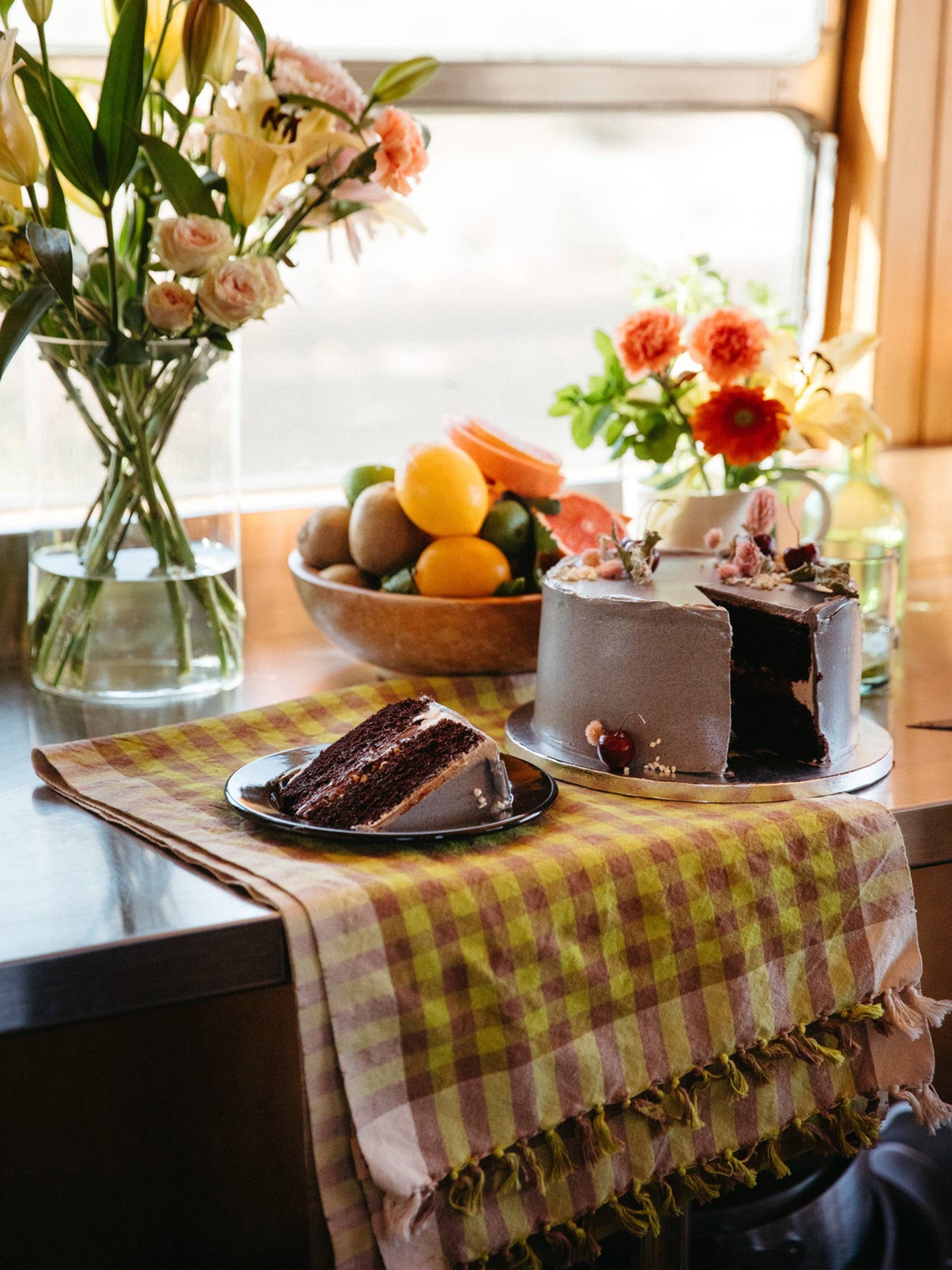 Grid Plaid Table Runner - Limon