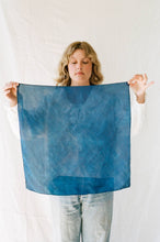 Cargar imagen en el visor de la galería, Indigo Blue Silk Plant Dyed Bandana  | Handmade | Eco
