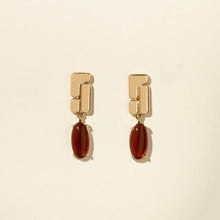 Load image into Gallery viewer, Belden Earrings - Brown: Sterling Silver
