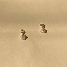 Load image into Gallery viewer, Inward Earrings- Pearl: Sterling Silver
