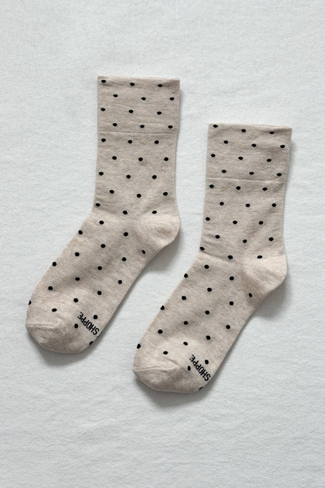 Sneaker Socks: Oatmeal Polka Dot