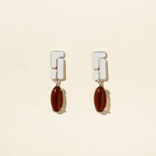 Cargar imagen en el visor de la galería, Belden Earrings - Brown: Sterling Silver
