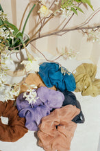 Load image into Gallery viewer, Indigo Silk Organza Plant Dyed Scrunchie | Handmade
