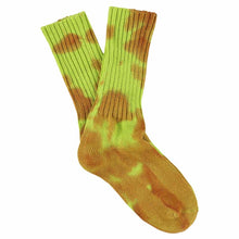 Cargar imagen en el visor de la galería, Women Tie Dye Socks - Rust / Lime: EU 36/41   UK 3.5/7   US 6/9.5
