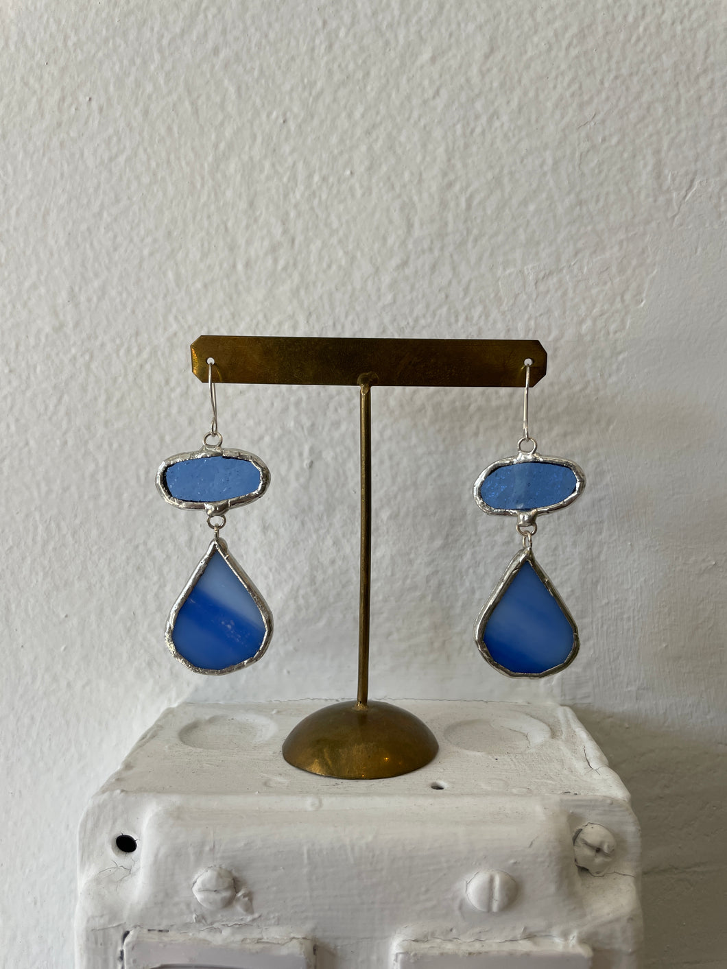 Stained Glass Earrings - Blues